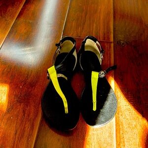 Michael Michael Kors sandals Size: 5 Color: Black/ neon green / yellow strap